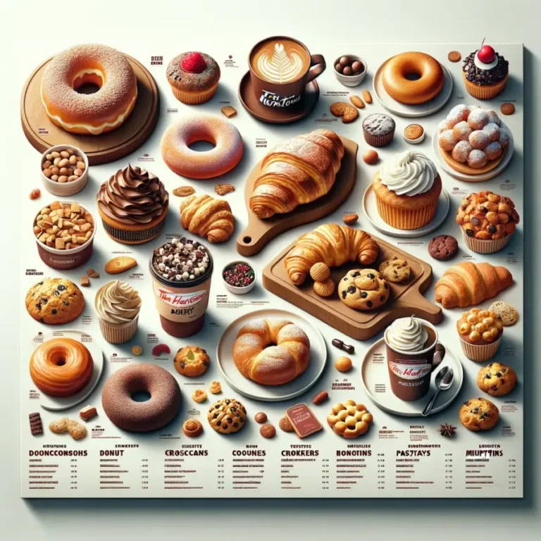 Tim Hortons bakery menu