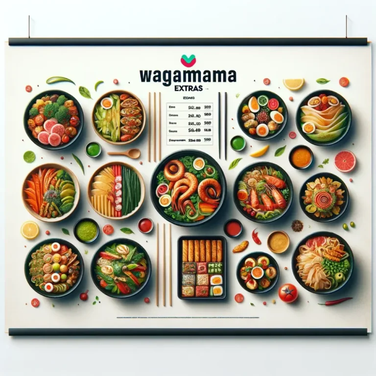 Wagamama's extras menu prices uk