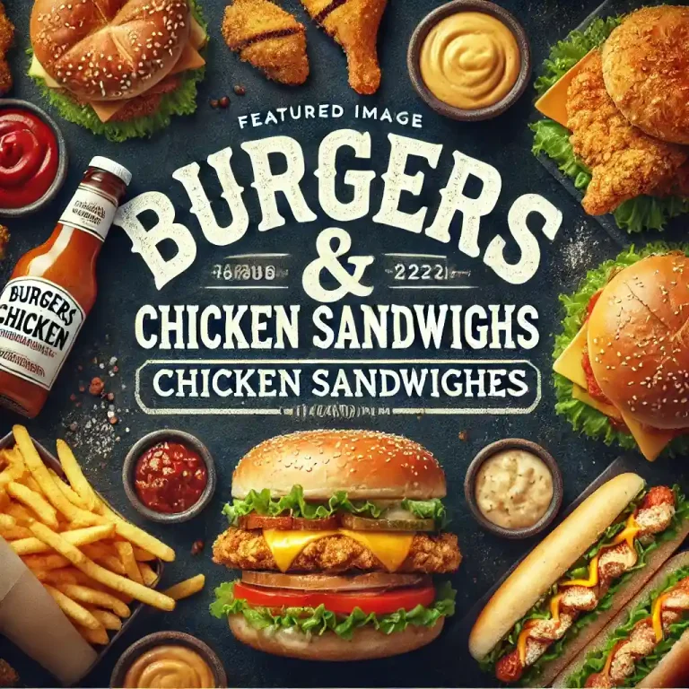 Tim Hortons Burger & Chicken Sandwiches menu prices uk