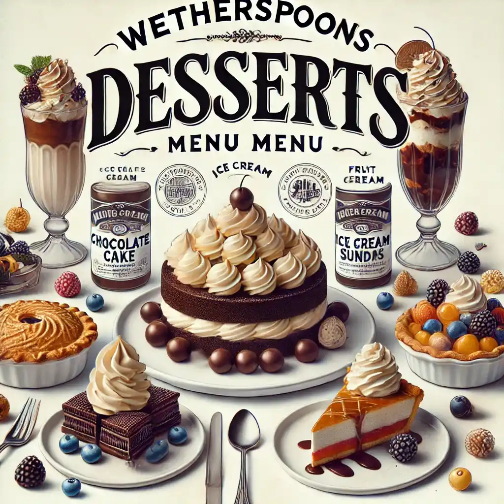 Wetherspoons Menu Prices UK 2025 8 Wetherspoons Desserts menu prices uk